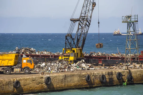 Müllverarbeitung Hafen Von Saida Libanon — Stockfoto