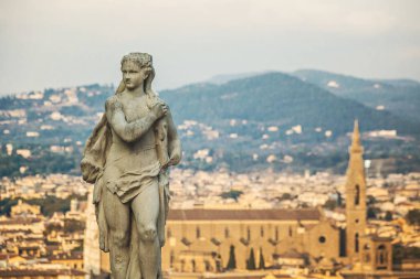 Floransa, Toskana, İtalya 'daki Bardini Bahçesinde antik Roma heykeli