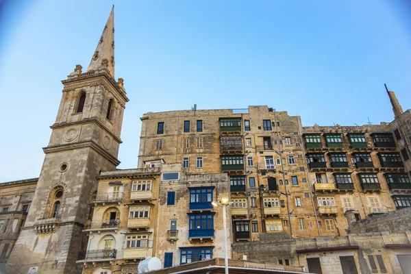 Valletta Malta September 2018 Traditionele Maltese Architectuur Huis Met Houten — Stockfoto