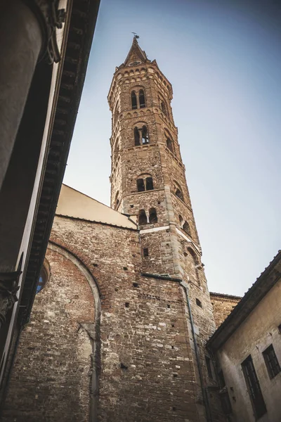 Florencja Włochy Październik 2018 Dzwonnica Badia Fiorentina Florencji Cityscape Florencja — Zdjęcie stockowe