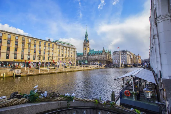 Hamburg Alemanha Maio 2019 Vista Câmara Municipal Hamburgo Sobre Tempo — Fotografia de Stock