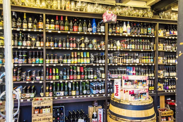 Antwerp Belgium May 2019 Belgium Beer Shop Great Choice Traditional — стоковое фото