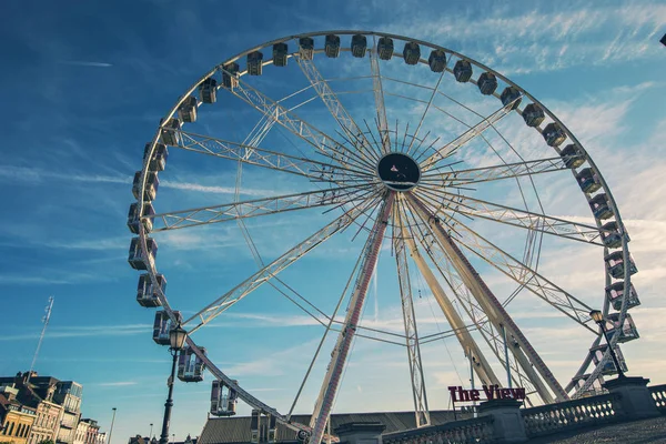 Antwerp Belgium May 2019 Giant Ferris Wheel Antwerp Quay Sunny — Stock Photo, Image