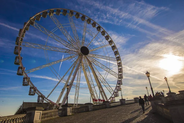 Antwerpen Belgien Maj 2019 Giant Pariserhjul Antwerpen Quay Sunny Day — Stockfoto