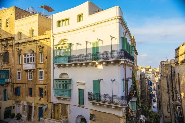 Valetta Malta September 2018 Traditionell Maltesisk Arkitektur Gamla Historiska Hus — Stockfoto