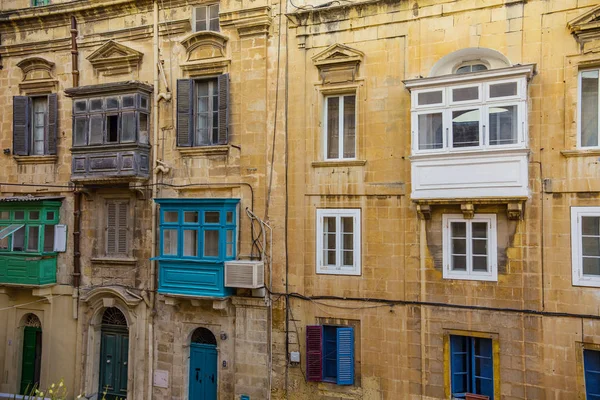 Valetta Malta Septiembre 2018 Arquitectura Tradicional Maltesa Antiguas Casas Históricas — Foto de Stock