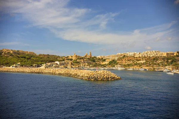 Gozo Malta Září 2018 Vchod Přístavu Mgarr Hlavní Přístav Ostrově — Stock fotografie