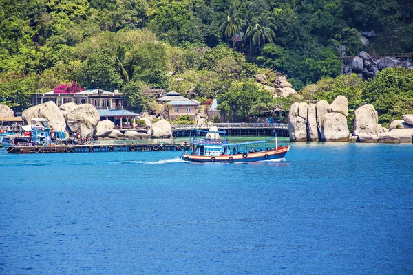 Koh Tao Tailândia Abril 2019 Barco Mar Água Tartaruga Ilha — Fotografia de Stock