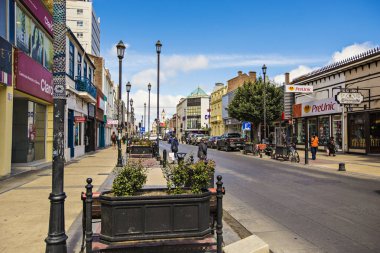 Punta Arenas şehri, eski evler, Patagonya, Güney Amerika, Şili