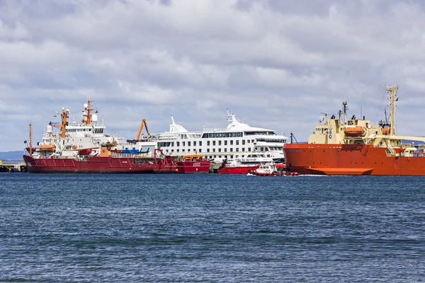 Punta Arenas Chile Februar 2019 Schiffe Meer Blick Auf Die — Stockfoto