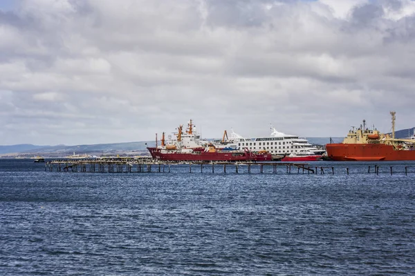 Punta Arenas Chile Februar 2019 Schiffe Meer Blick Auf Die — Stockfoto