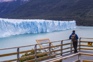 Perito Moreno Glacier in Los Glaciers National Park in Patagonia, Argentina. Blue ice Glacier, ancient ice, El Calafate, Patagonia