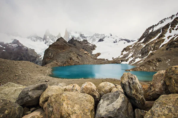 Beautiful View Laguna Los Tres Monte Fitz Roy Torre Poincenot — Stock Photo, Image