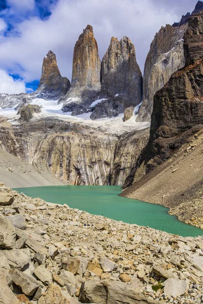 Park Narodowy Torres Del Paine Patagonii Chile Turkusowa Woda Jezioro — Zdjęcie stockowe