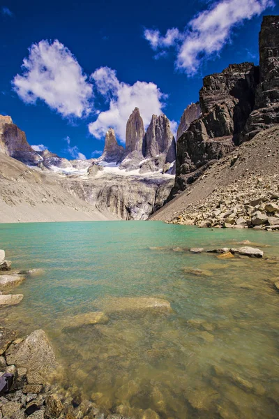 Park Narodowy Torres Del Paine Patagonii Chile Turkusowa Woda Jezioro — Zdjęcie stockowe