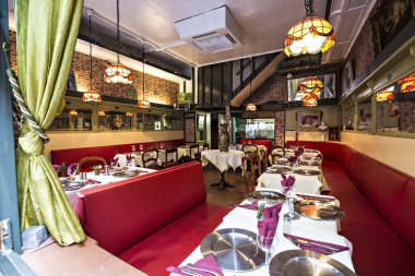 Brüksel, Belçika 'da güzel ve rahat bir kafe.