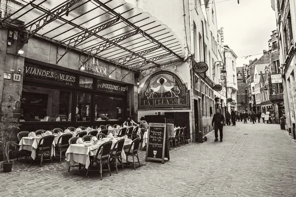 Brüssel Belgien Mai 2019 Gemütliches Traditionelles Café Freien Der Brüsseler — Stockfoto