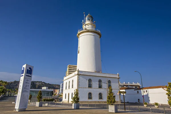 Malaga España Junio 2019 Paseo Por Mar Con Vistas Faro — Foto de Stock