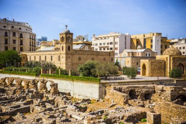 Roma harabeleri, ve St Georges Maronite Kilisesi, Beyrut şehir merkezi, Lübnan