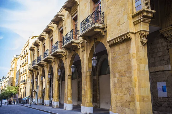 Arquitectura Tradicional Francesa Calle Estrecha Del Centro Beirut Líbano — Foto de Stock