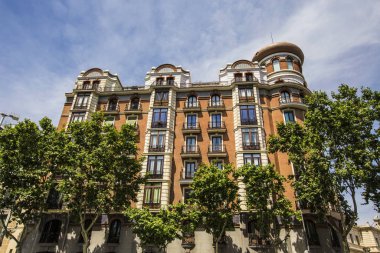 Madrid, İspanya 'da geleneksel İspanyol mimarisi 