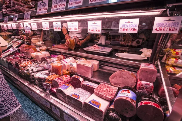 Museo de Jamon in Madrid. Interior of the shop and Museum selling big choice of Traditional Spanish Jamon, Madrid, Spain