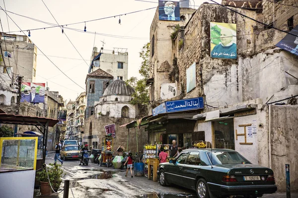 Calle Mercado Estrecha Gente Mercado Trípoli Mercado Viejo Souk Harajb — Foto de Stock