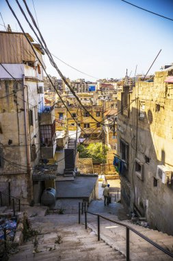 Tripoli, Lübnan-Ekim 2018: Lübnan mimarisi, Tripoli eski kent merkezinde eski berbat evler, Lübnan