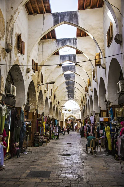 Tripoli Libanon September 2018 Smalle Markt Straat Mensen Markt Tripoli — Stockfoto