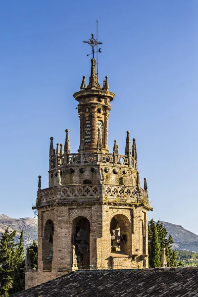 Glockenturm Der Kirche Santa Maria Mayor Ronda Andalusien Spanien — Stockfoto