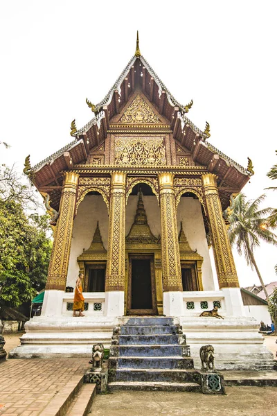 Luang Prabang Laos Abril 2019 Tradicional Pequeno Templo Budista Luang — Fotografia de Stock