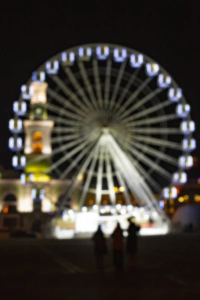 Fragment Eines Riesenrads Bei Nacht Riesenrad Der Nachtstadt Abgebaut — Stockfoto