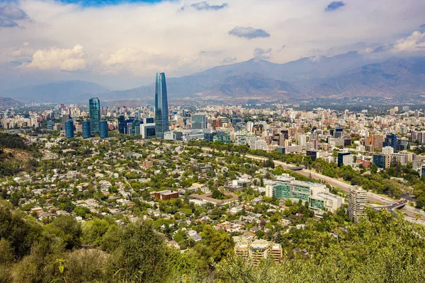 Santiago Chile Febrero 2019 Vista Aérea Del Centro Santiago Desde —  Fotos de Stock