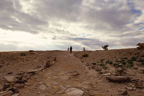 Beautiful scenery of Jordan desert. Rocky sandstone mountains landscape in Jordan desert near Petra ancient town, Jordan
