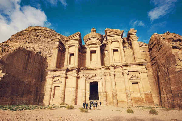 Petra Ιορδανία Μάρτιος 2019 Πρόσοψη Του Deir Ναός Της Μονής — Φωτογραφία Αρχείου