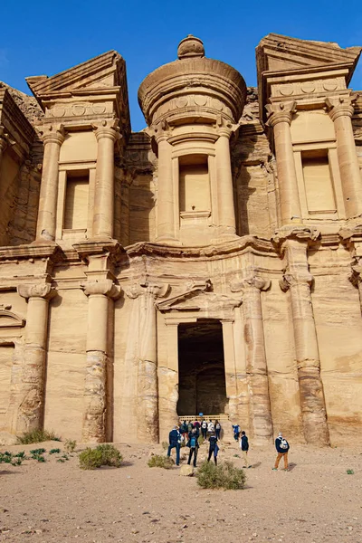 Petra Jordão Março 2019 Fachada Deir Templo Mosteiro Petra Jordânia — Fotografia de Stock