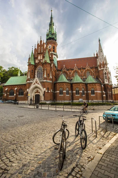 Krakau Polen August 2019 Schöne Außenfassade Der Josefs Kirche Sonnigen — Stockfoto