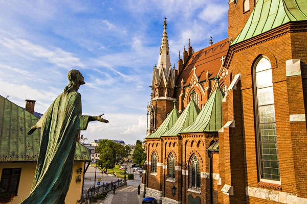 Krakau Polen August 2019 Schöne Äußere Details Der Josefs Kirche — Stockfoto