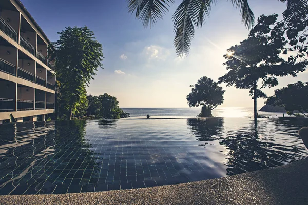 Koh Tao Thailand April 2019 Seascape Swimming Pool Open Perspective — Stock Photo, Image