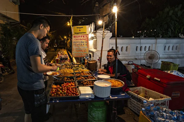 Luang Prabang Laos April 2019 Voedselkraam Markt Luang Prabang Laos — Stockfoto