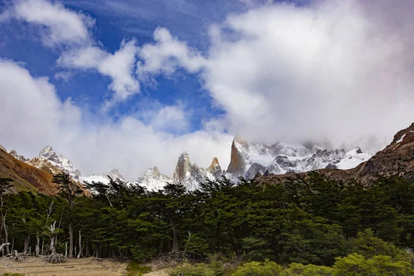 Patagonya Nın Güzel Doğası Fitz Roy Trek Dağları Manzarası Los — Stok fotoğraf