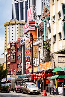 Çin şehrinde işlek cadde, Kuala Lumpur, Malezya