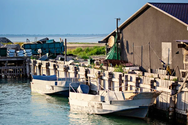 Odessa Ukraine Juni 2020 Fischerboot Sonnenuntergang Boot Meer Schwarzes Meer — Stockfoto