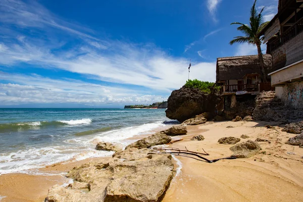 Small Asian Bungalows Placed Seashore — Foto Stock