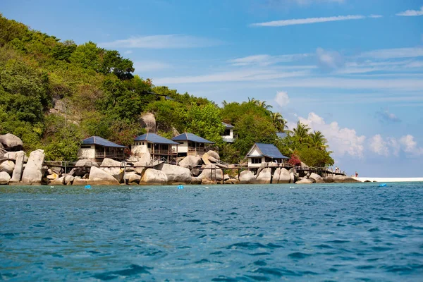 Koh Tao Tailândia Março 2019 Vista Costeira Moradias Tropicais Beira — Fotografia de Stock