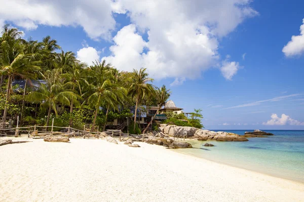 KOH TAO, THAILAND - Mart 2019: Koh Tao, Tayland 'daki tropik villaların havadan görünüşü
