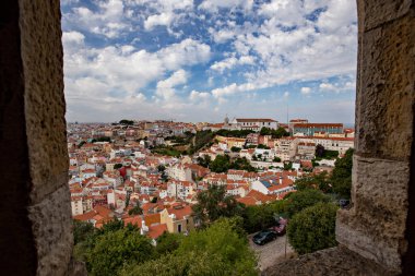 Lizbon 'un panoramik manzarası Manastır açısından, Lizbon, Portekiz