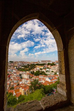 Lizbon 'un panoramik manzarası Manastır açısından, Lizbon, Portekiz