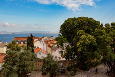 Lizbon 'un panoramik manzarası Manastır açısından, Lizbon, Portekiz