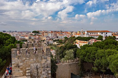 Lizbon 'un panoramik manzarası Manastır açısından, Lizbon, Portekiz